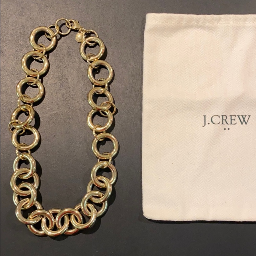 J.crew gold chain statement necklace